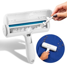 Reusable Pet Hair Roller + Hair Removal Brush - Self-Cleaning Anti-Hair Brush for Clothes, Sofa, Carpet - Washable Magic Dent Catcher - Ideal for Collecting Cats