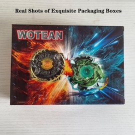 Wotean Gyroscope Turbo Set, 3D Arena Metal Fusion Battle Gyro, with Battling Top Launcher, Gift Sets (163+173-1)