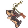 Dachshund Purse Charm/Key Chain/Key-fob (Wenier Dog with Bone)