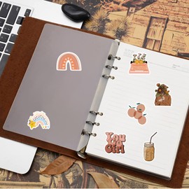 200 Pcs Aesthetic Boho Stickers, Vinyl Decals with Vintage Abstract Line Art, Cute & Trendy Stickers for Laptops, Water Bottles, Scrapbooks, Skateboards, Journals for Teens, Women & Boho Lovers