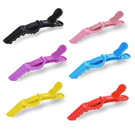 6 Pcs Crocodile Hair Clips Styling Clips Alligator Traceless Clips Durable Styling Clips Hairclip with Non-Slip Grip and Wide Teeth for Salon Hair Extensions DIY Hair Accessories(Colorful）