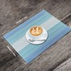 HeloHo Blue Placemats Set of 6,Stain-Resistant Kitchen Table Mats Washable