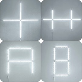 WOBANE Kitchen LED Under-Unit Light, 8 x 30 cm LED Cabinet Lighting with Long Connector, 12 V LED Kitchen Lighting, LED Strip Kitchen, for Cupboard, Shelves, Showcases, Wardrobe, 144 LEDs, 6000 K Cool