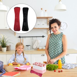SwirlColor Cutlery Bag 2 Piece Long Cutlery Pouch Portable Cutlery Case for Work School Camping Picnic Travel - Red, Black (23.5x6cm/9.3x2.4inch)