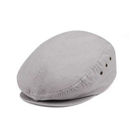 MG Men's Plaid Ivy Washed Canvas Newsboy Cap Hat L.GREY One Size