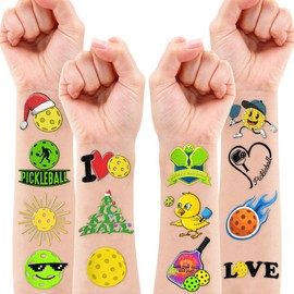 Pickleball Temporary Tattoos - 80PCS Sports Game Themed Stickers for Kids Birthday Party Supplies, Decorations, Favors, and Prizes - Cute Gifts for Boys and Girls