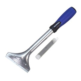 Faithfull FAISCRA100LH Soft Grip 4in Long Handled Heavy-Duty Scraper with 5 Spare Blades