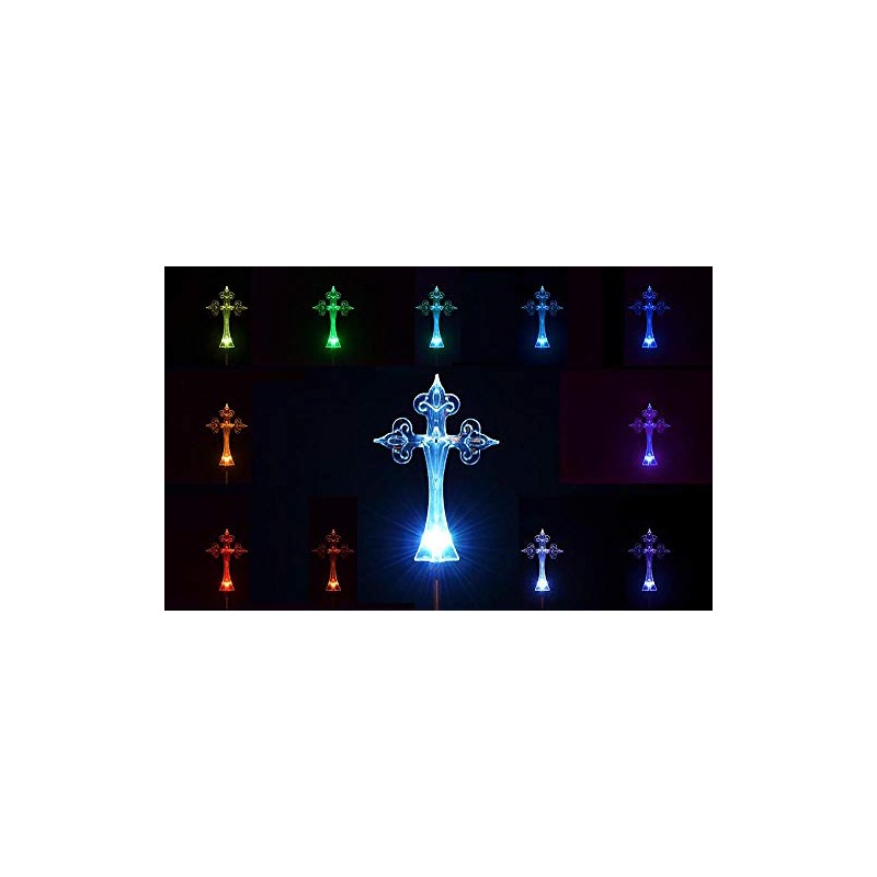 GSL SS-GSL-E2187 Cross Solar Light Landscape Garden Stake