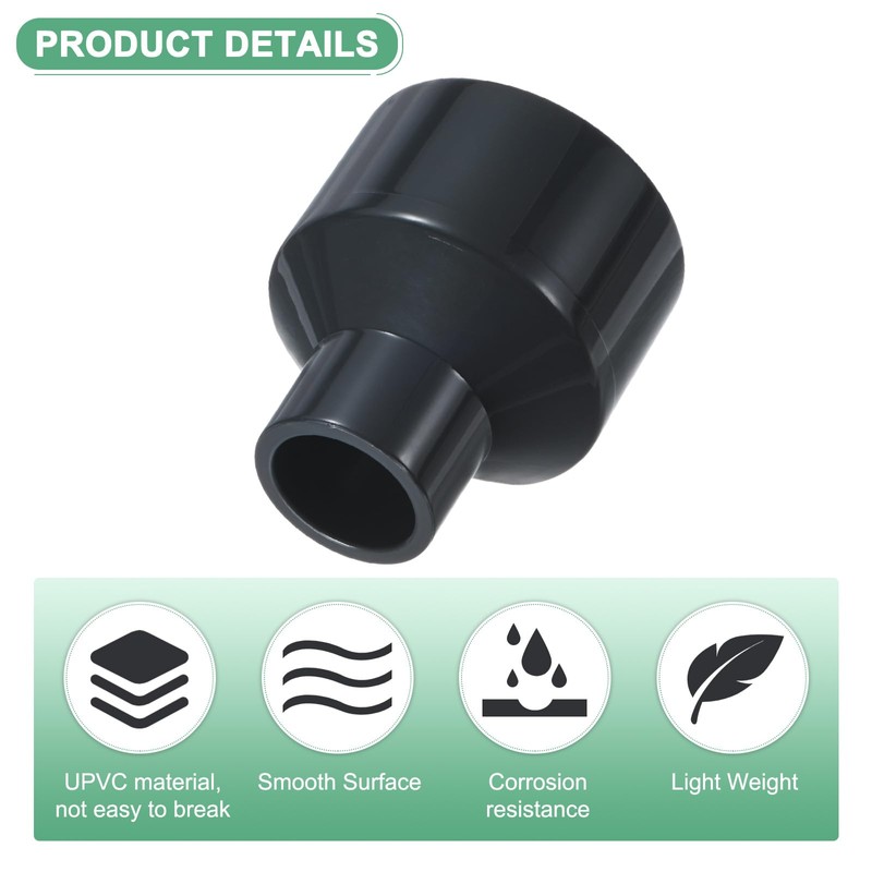 M METERXITY 4-Pack UPVC Reducer Pipe Fitting, DN32x15 Reducing Coupling