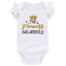 Acwssit Princess Has Arrived Baby Girl Clothes Funny Baby Bodysuit 0-3 Months White
