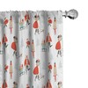 Lunarable Christmas Window Curtains, Holiday Theme with People Carrying Presents,