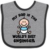 inktastic Worlds Best Engineer Dad Baby Bib Heather and Black