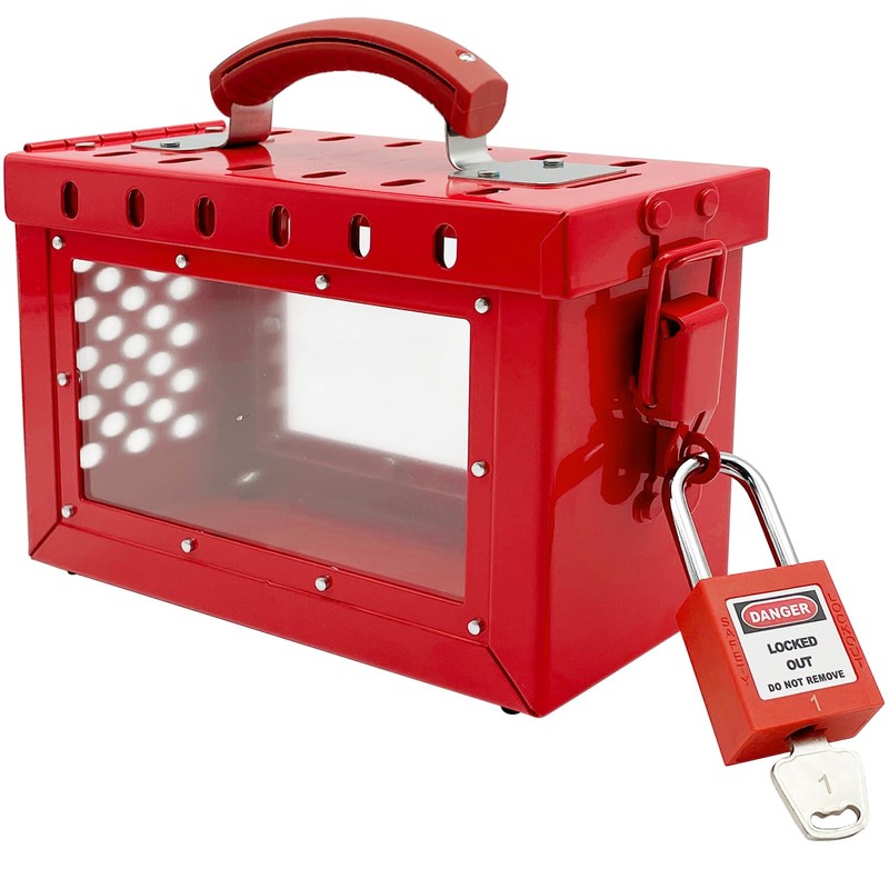 SAFBY Lockout Tagout Box Kit Portable Safety Group Padlock Box