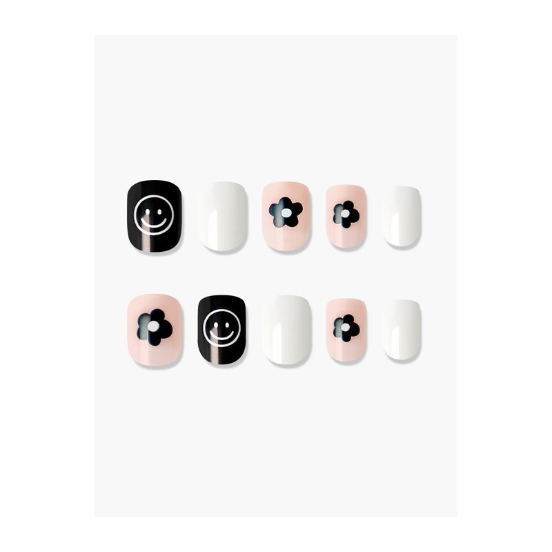 Reusable Nail Tip Smile Flower (Short Square) / 리유저블 네일팁