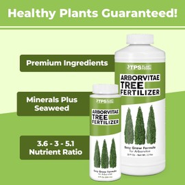 TPS NUTRIENTS Arborvitae Tree Fertilizer for All Arborvitaes, Evergreen Shrubs and Thuja Trees, Liquid Plant Food, 32 oz (1 Quart)