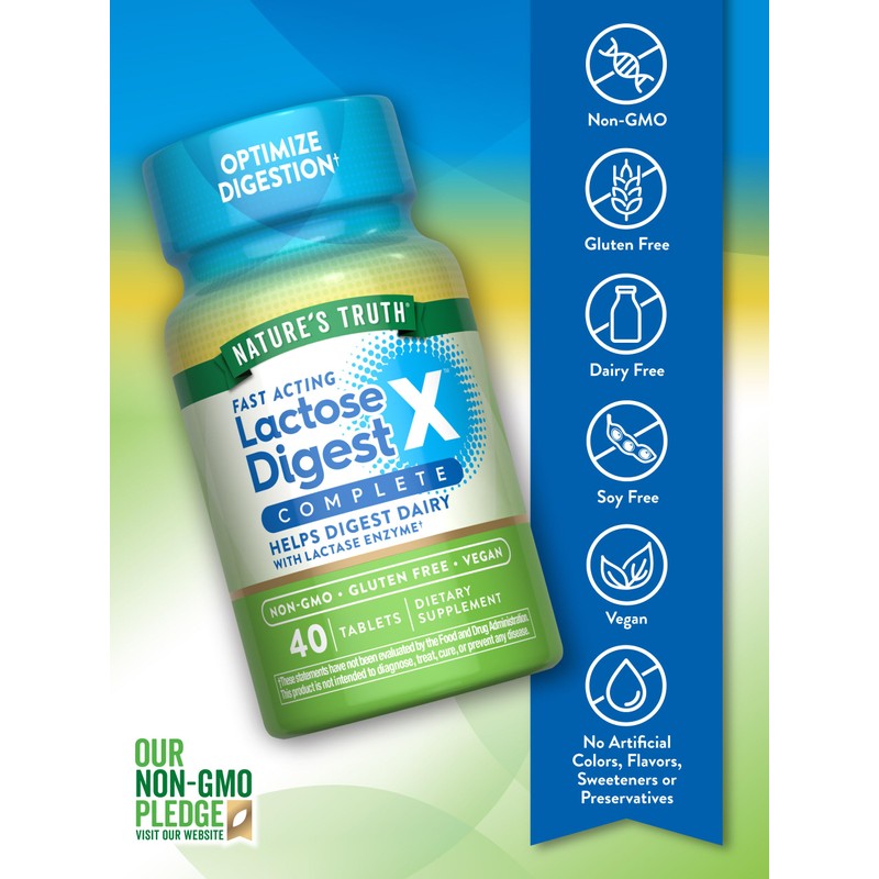 Nature's Truth Lactose Digest Pills Fast Acting | for Adults