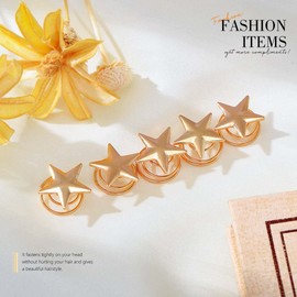 Bartosi Star Spiral Hair Pins Gold Wedding Hair Clips Vintage Star Bridal Hairpins Star Spiral Hair Claw Stick Headwear Barrettes Headpieces Hair Accessories for Women Girls (Pack of 5)