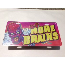 More Brains Zombie License Plate Car Tag NEW! Sacchetto Walking Dawn Day of dead