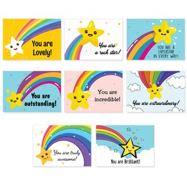 Papa Prints Pack of 48 Motivational Postcards for Kids Well Done Postcards Pack (105 x 149 mm) You are Amazing Card You are Awesome Positive Affirmation Cards for Kids