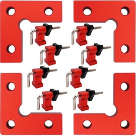 4-Pack Corner Clamps 90 Degree, 2.32"x2.32" Mini Aluminum Alloy Right Angle Clamps, Woodworking Positioning Squares for Cabinets, Drawers, Tables, Picture Frames, Boxes