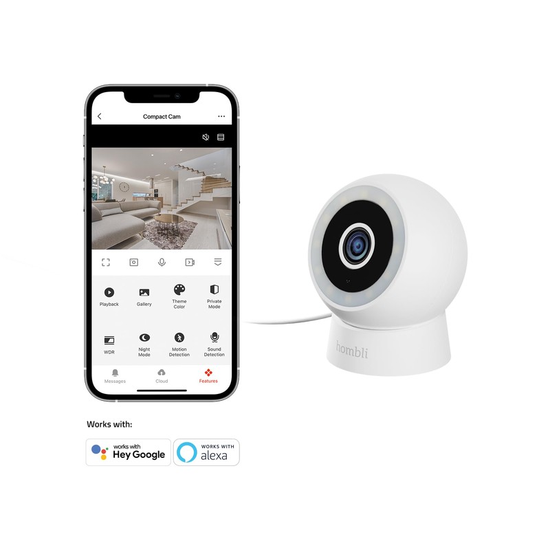 Hombli 2K QHD Smart Compact Outdoor Surveillance Camera, 130° Angle