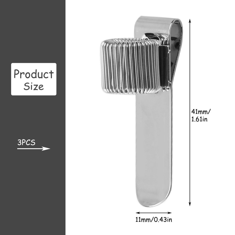 Luckious 3pcs Stainless Steel Pen Holder - Pocket Clip and