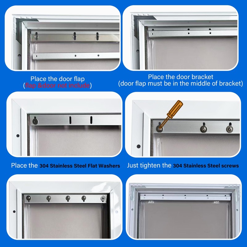 2 PCS Large Metal Dog Door Flap Replacement Bracket Compatible