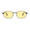 QVKUUT Retro Hexagonal Sunglasses Women Men Rectangular Metal Frame Glasses