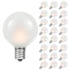 Novelty Lights 25 Pack G40 Frosted White Outdoor Globe Bulbs,