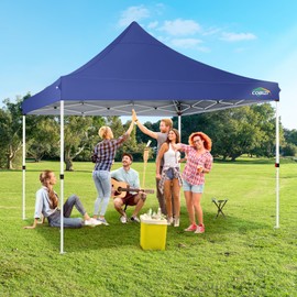 COBIZI 10x10ft Pop Up Canopy with 4 Removable Sidewalls, Easy Up Commercial Gazebos, Waterproof and UV50+ Gazebo with Portable Bag, Adjustable Leg Heights, Tents for Parties, with 4 sandbags