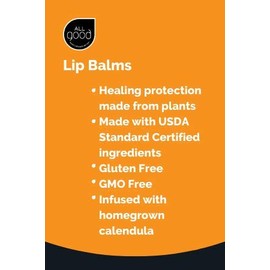 All Good Makes Everything Better All Good SPF 15 Lip Balm for Soft Smooth Lips - Calendula, Lavender, Olive Oil, Beeswax, Vitamin E | Zinc Oxide Sun Protection (Original)(2-Pack)