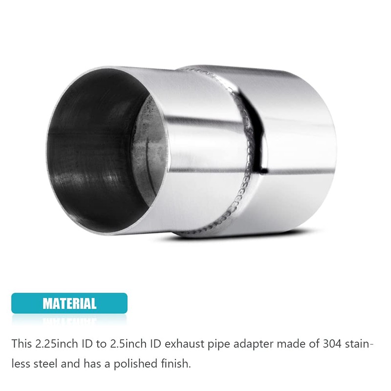 Universal 2.25" ID 2.5" ID Exhaust Pipe Adapter Connector Reducer