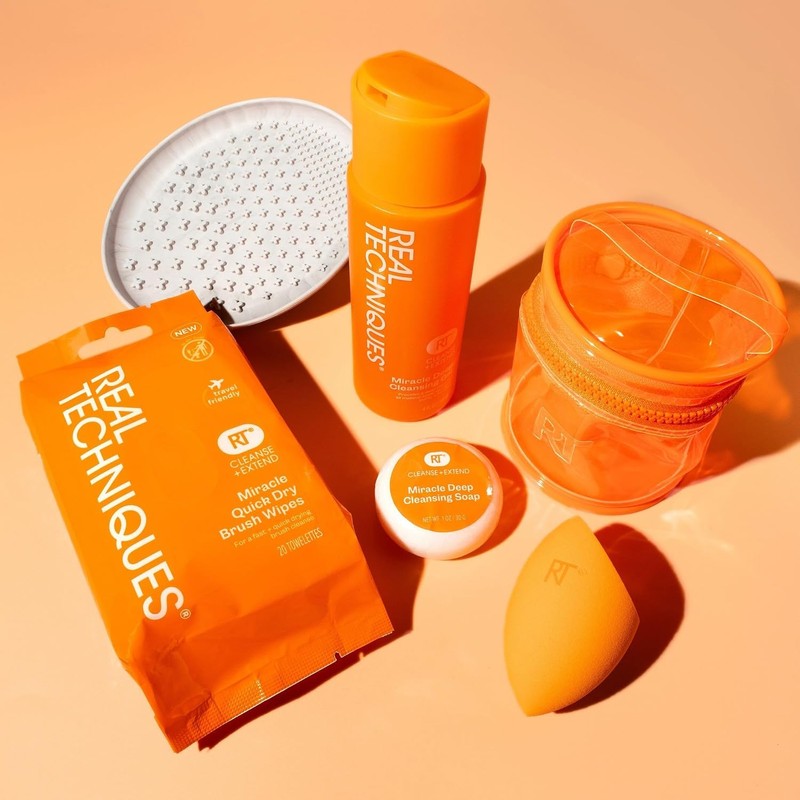Real Techniques Miracle Blend + Cleanse Kit, Cruelty-Free, Set of