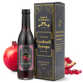 Liquid Alchemist Grenadine Syrup for Cocktails - Real Ingredients Make our Pomegranate Syrup the Perfect Shirley Temple Mix - Our Small Batch Grenadine is Non-GMO, Gluten Free & Vegan (12.7 oz)