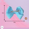4 Inch Grosgrain Hair Bow for Girls (Light Blue)