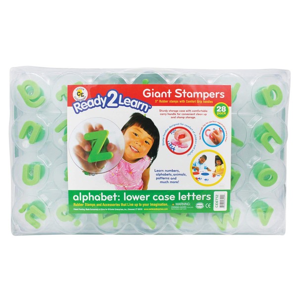 READY 2 LEARN Giant Stampers - Alphabet - Lowercase - Set of 28 - Easy to Hold Foam Stamps for Kids - Arts and Crafts Stamps for Displays, Posters, Signs and DIY Projects