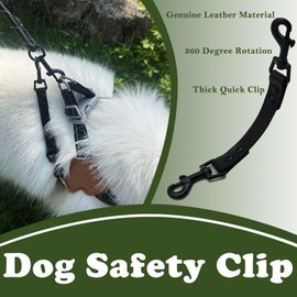 DORUI Dog Safety Clip for Prong Collar, Waterproof Leash Backup Clip Connector, Dual Clasps Rotating Buckle for Pinch Collar