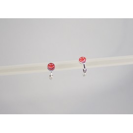 SILVER 925 Anna Flair AE223035 Colorful Smile One Touch Earrings, Silver