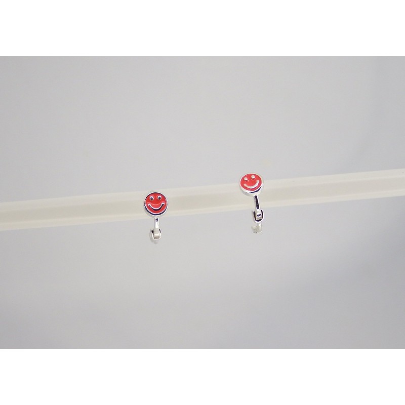 SILVER 925 Anna Flair AE223035 Colorful Smile One Touch Earrings,