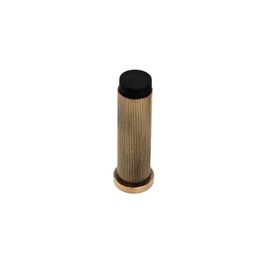 Infinity Decor Ribbed Design Wall Mounted Door Stop for Skirting Door Stopper with Rubber Bumper Tip for Wall/Furniture Protection 75mm (Aged Brass)
