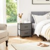 JHK Nightstand with 2 Fabric Drawers End Table Side Table