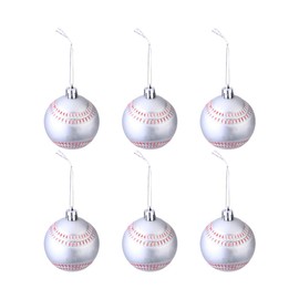TOYANDONA 6 Pieces Hanging Christmas Tree Decoration Ornament Christmas Baseball Ornaments Christmas Bauble for Sports Theme Christmas Holiday Party Decorations 6 cm