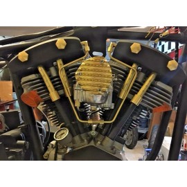 diycycleparts BRASS HARLEY SHOVELHEAD "knuckle" ROCKER SHAFT END BOLTS plugs bobber hd _ 43b