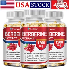 180 Cap Berberina 1200mg Alta Absorción Para Azúcar en Sangre Inmune 3 Meses Suministro