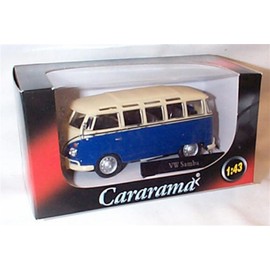 cararama Volkswagen samba blue and white car 1:43 scale diecast model