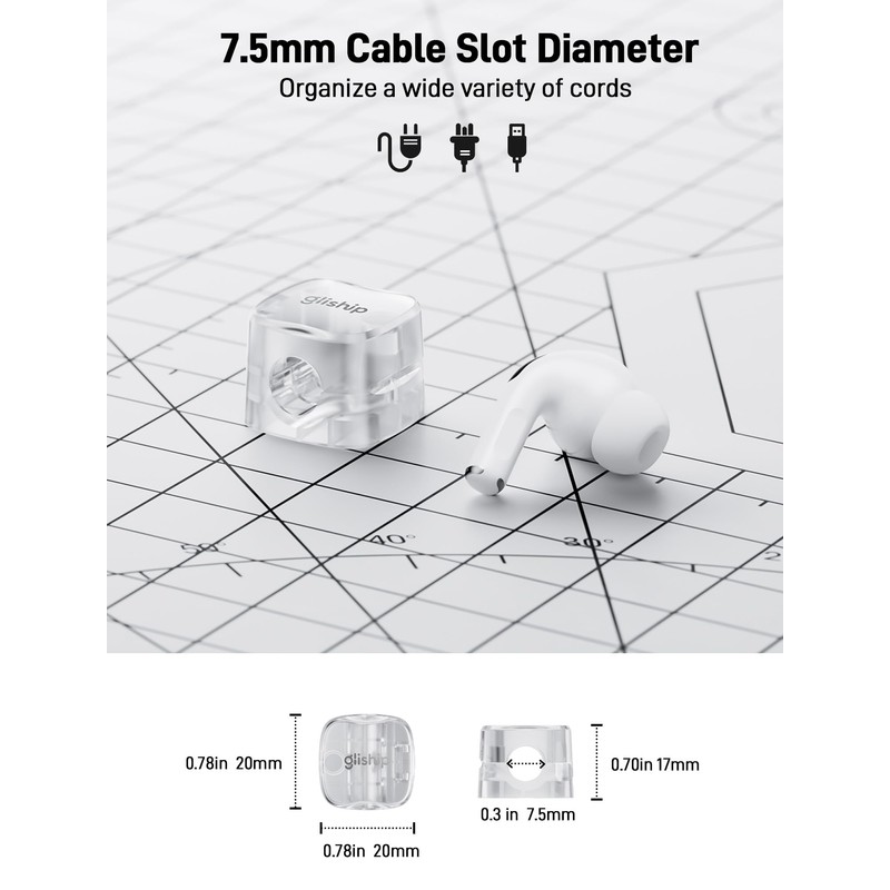 gliship 6-Pack Magnetic Cable Clips - Cell Phone Cord Holder