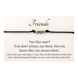 Lucor Friends Are Like Stars Gifts | Friendship Gifts | Best Friends Gifts | Star Wish Bracelet | Graduation Gifts | Gifts for Friends(Black)