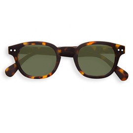 IZIPIZI Unisex Shape #C Sunglasses, Tortoise Green Lenses