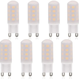 KAKEMONO G9 LED Bulb 4W, 40 Watt T4 G9 Halogen Equivalent 120V Chandelier Lighting Non-Dimmable, Soft Warm White 2700K, 8 Pack