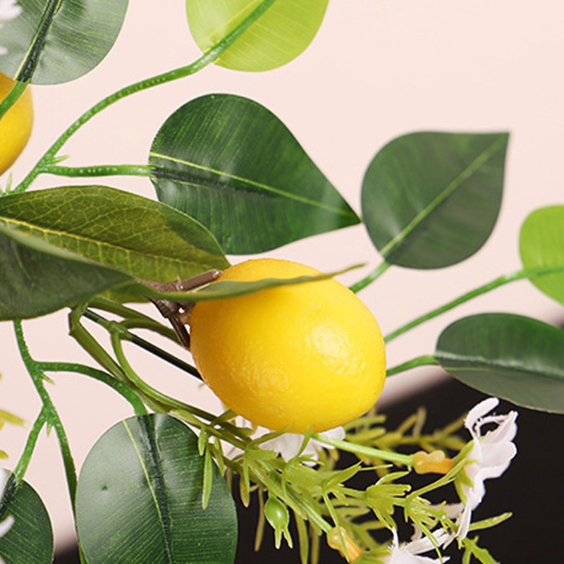 Artificial Lemon Teardrop Wreath Wall Hanging Teardrop Lemon Fruit Wreath